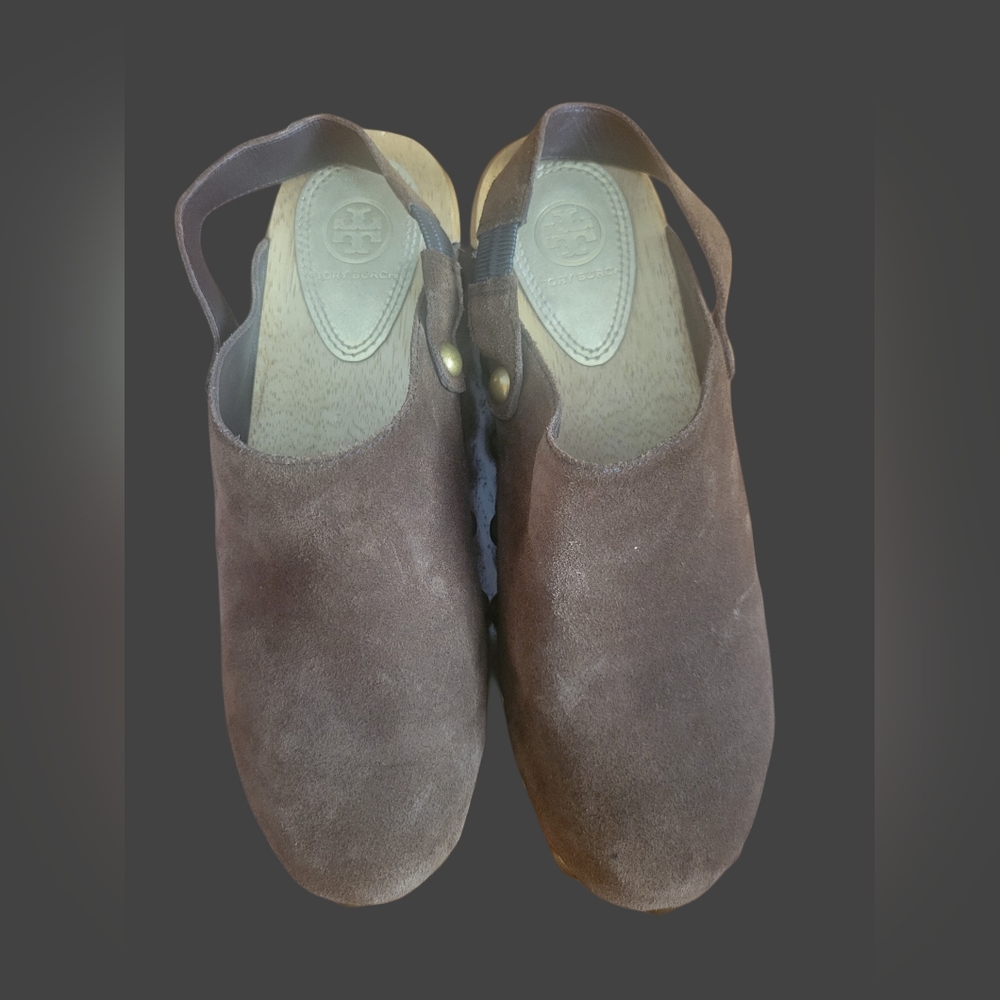 Tory Burch slingback suede clogs